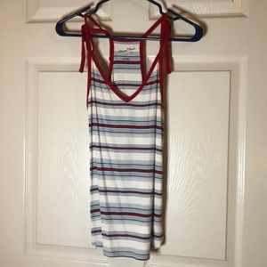 Striped tie strap tank